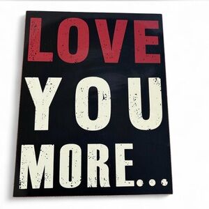 Love You More Wall Art - Red and White